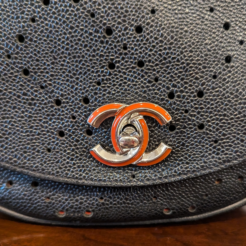 Chanel Perforated Calfskin Medium Flap Messenger - Picture 3 of 13